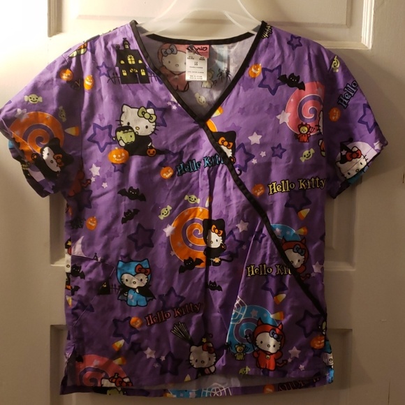 Sanrio Tops - Sanrio hello kitty halloween Scrub top sz XS used Sanrio Tops - Sanrio hello kitty halloween Scrub top sz XS used